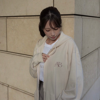 "AB" Logo Zip Hoodie