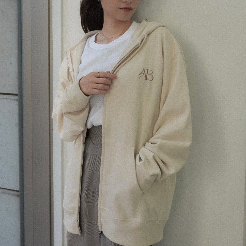 "AB" Logo Zip Hoodie