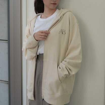 "AB" Logo Zip Hoodie